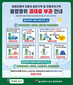 <p>□ 환경친화적 자동차 충전방해행위 등 주민신고제 운영 변경(수정)</p>

<p>○ 시 행 일: 2026. 2. 5.</p>

<p>○ 변경사유</p>

<p>․ 「환경친화적 자동차의 요건 등에 관한 규정」개정</p>

<p>․ 친환경자동차 충전구역 불법주차 및 충전방해행위 안전신문고 신고방법 개정</p>

<p>○ 주요 변경내용(수정)</p>

<p>․ 완속충전구역 단속 조건 변경</p>

<p></p>

<table>
	<tbody>
		<tr>
			<td rowspan=
