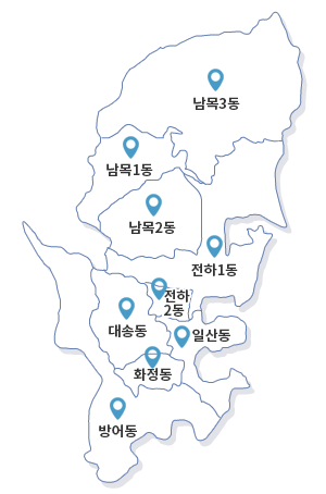 울산광역시 동구 행정동 지도 
