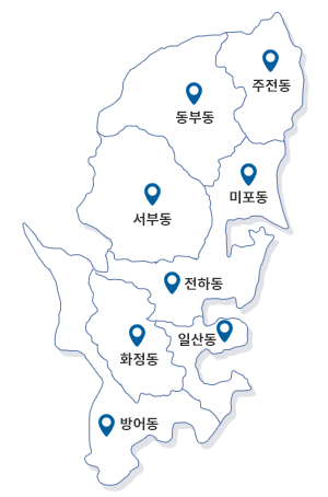 울산광역시 동구 법정동 지도